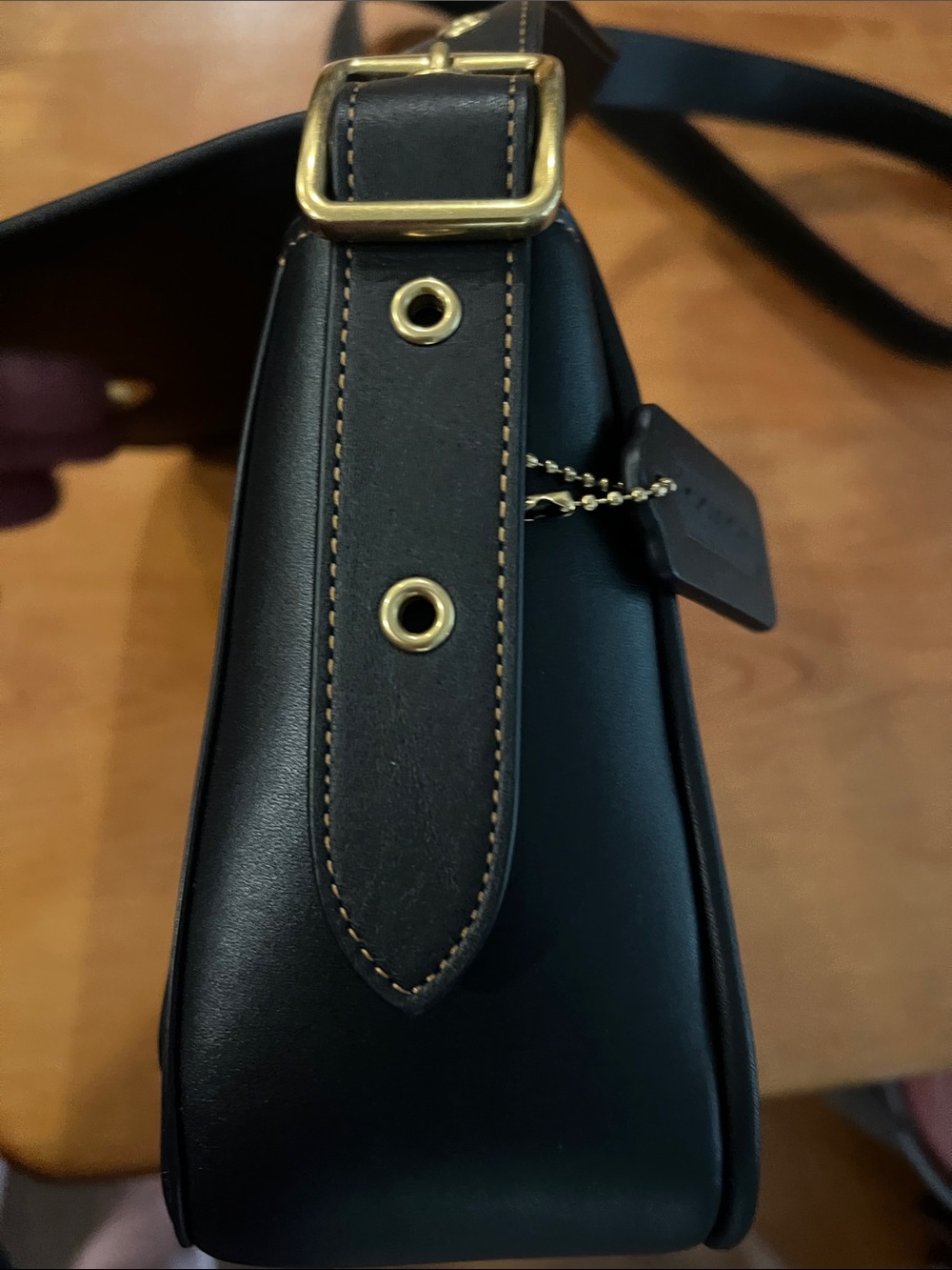 Coach Black Leather Crossbody Bag with Gold Hardware - Picture 16 of 17